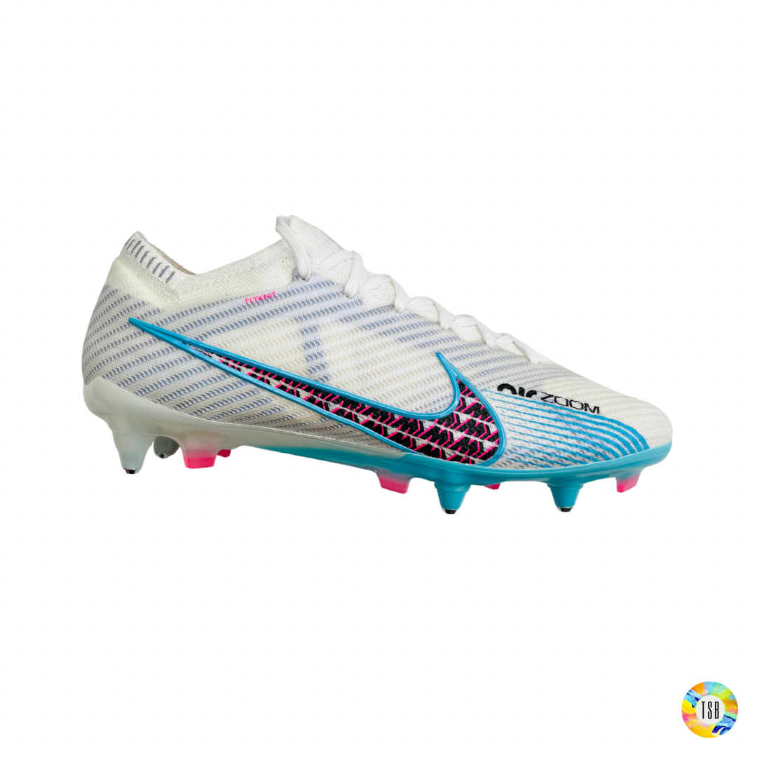 Nike Air Zoom Mercurial Vapor 15 Elite SG-PRO Anti-Clog Blast -  White/Baltic Blue/Pink Blast/Indigo Haze