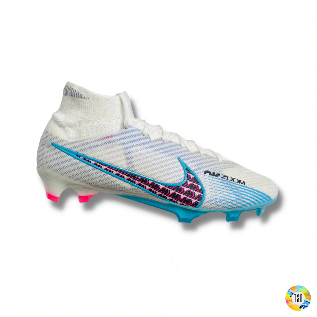 Nike mercurial superfly blue and deals white