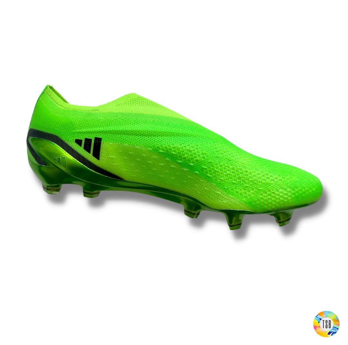 Adidas speedportal + Firm Ground Laceless football boots - Solar Green/Core Black