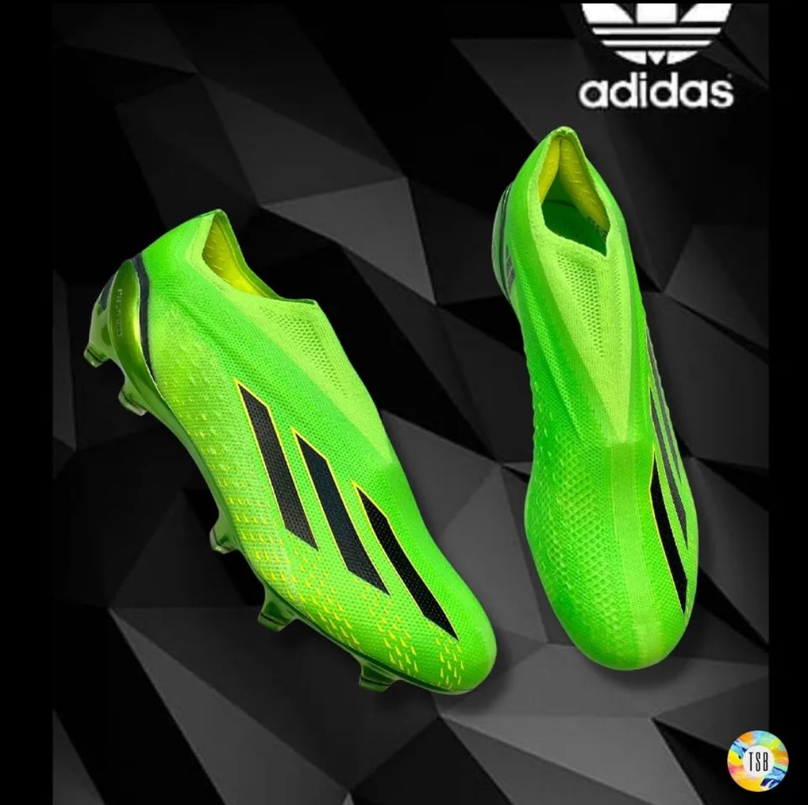 Adidas speedportal + Firm Ground Laceless football boots - Solar Green/Core Black