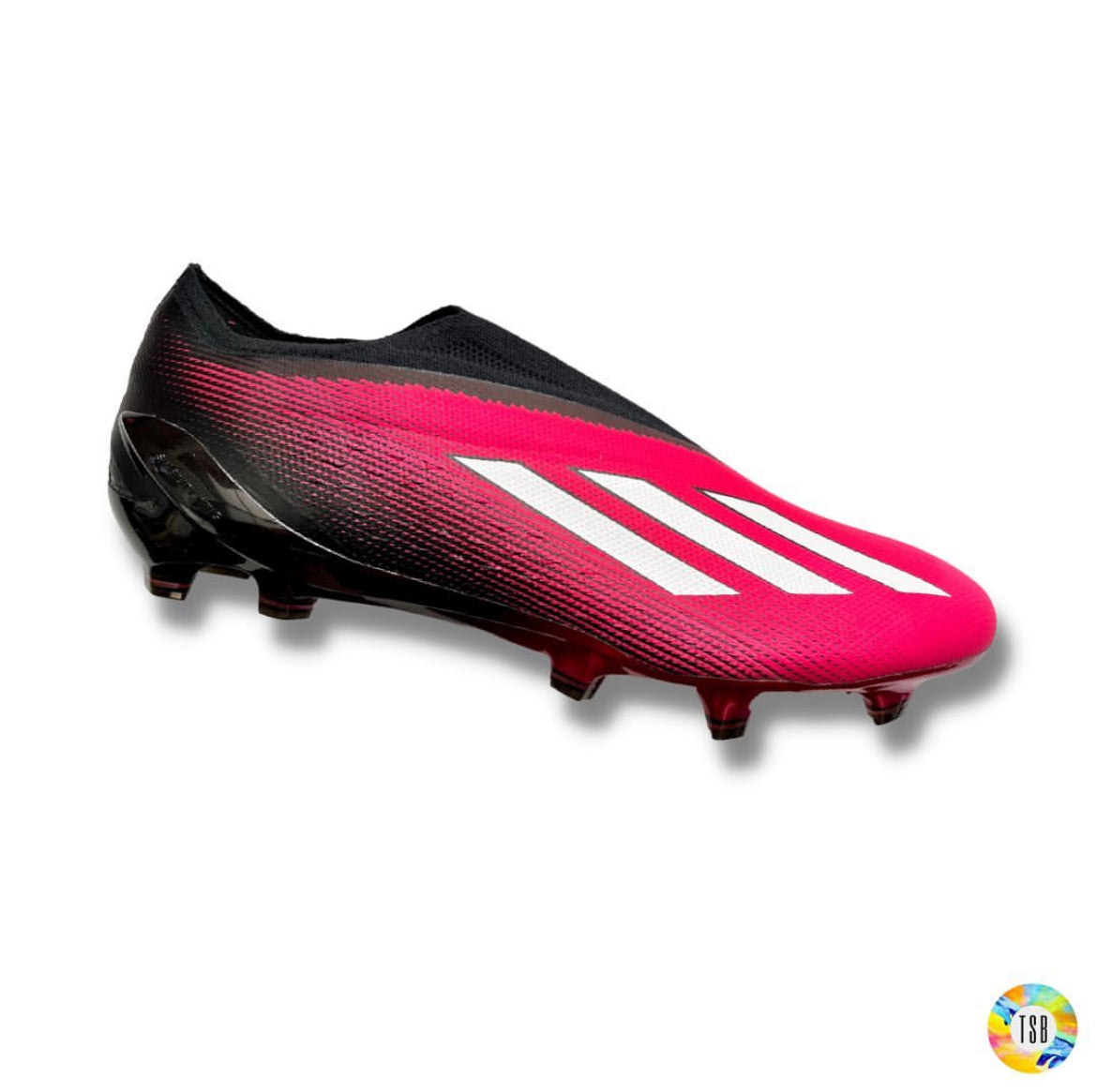 Pink laceless shop football boots