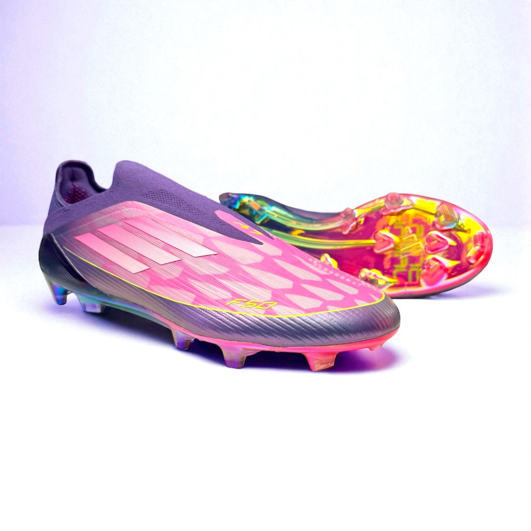 Adidas F50 Laceless LY Limited Edition - Purple / Cloud White / Lucid Lemon