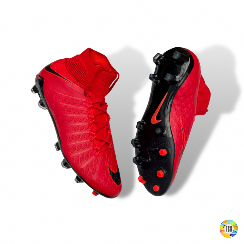 Nike Hypervenom Phantom 3 FG Fire - University Red/Black Kids –