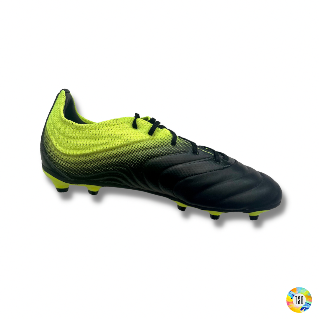 Adidas Copa 19.1 Junior Firm Ground/Artificial Grass- Black/Yellow - TopSpecBoots