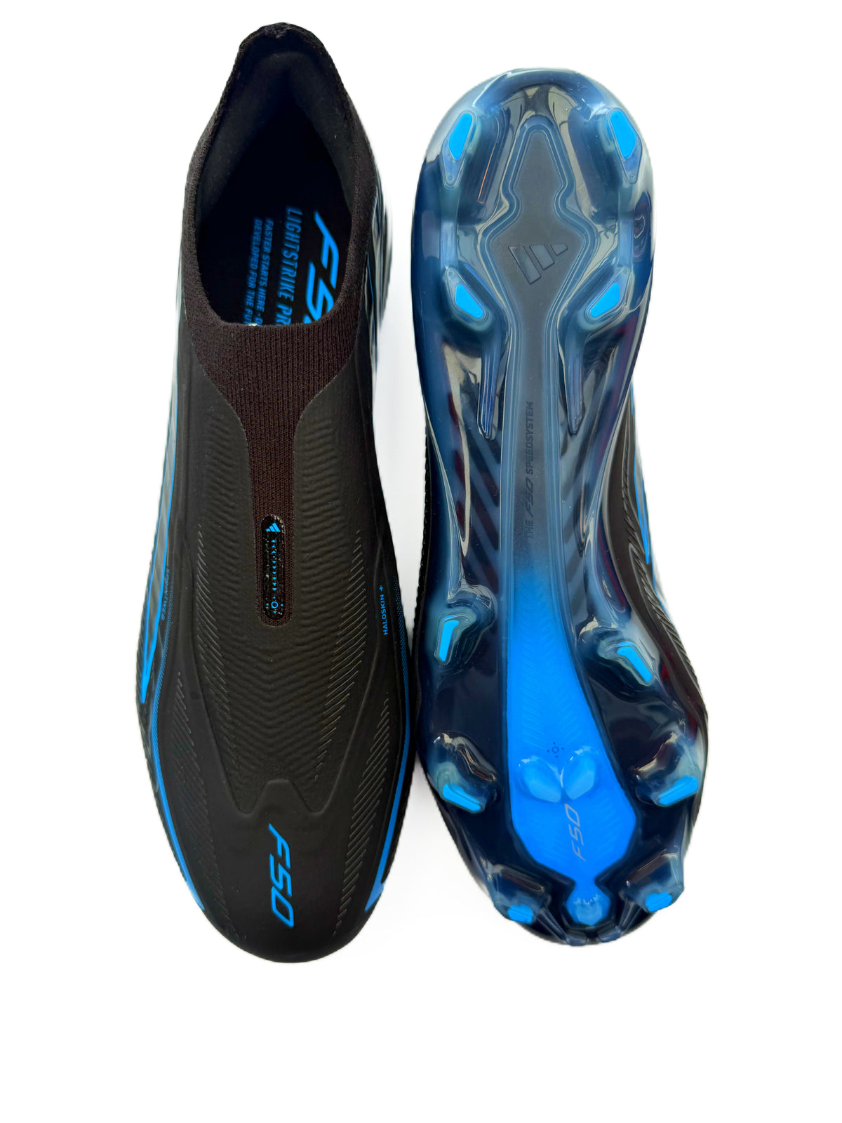 Adidas F50 Hyperfast Elite Laceless FG Core Black/Core Black/Lucid Ray Blue