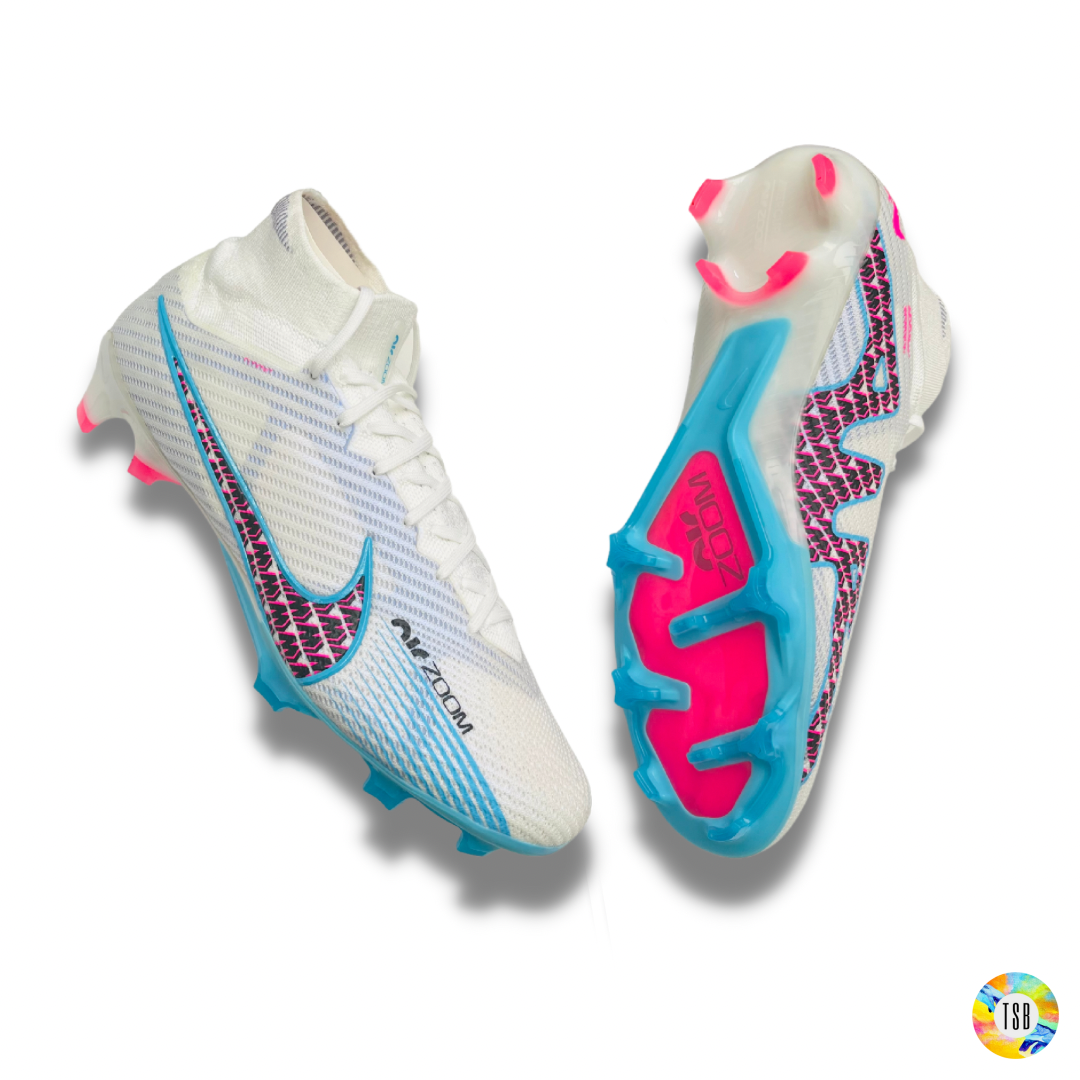 Football Boots Nike Air Zoom Mercurial Superfly 9 Elite AG-Pro White-Baltic  Blue-Pink Blast - Fútbol Emotion