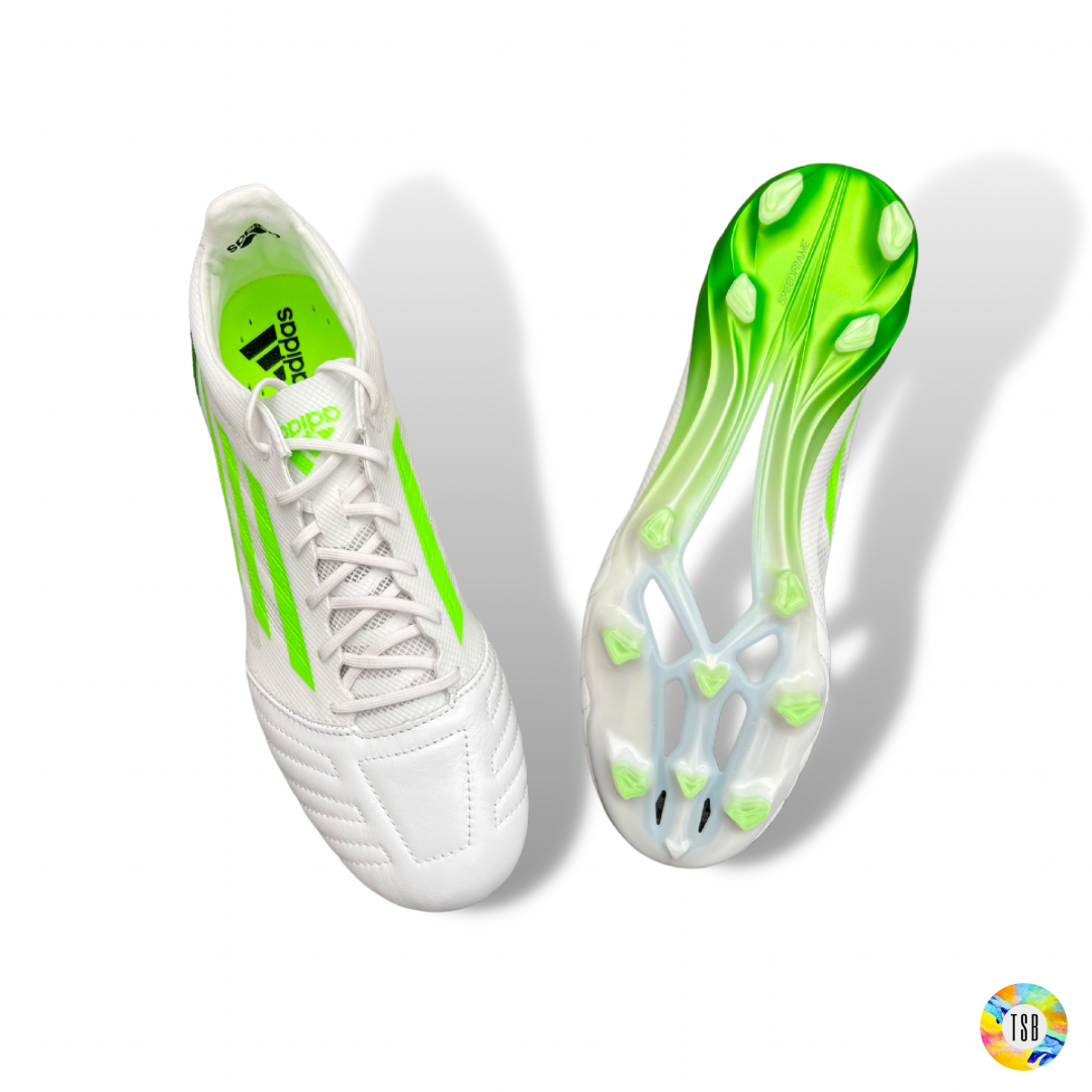 adidas X 99 Speedportal Leather 1 FG in Ftwr White/Solar Green/Ftwr White - TopSpecBoots