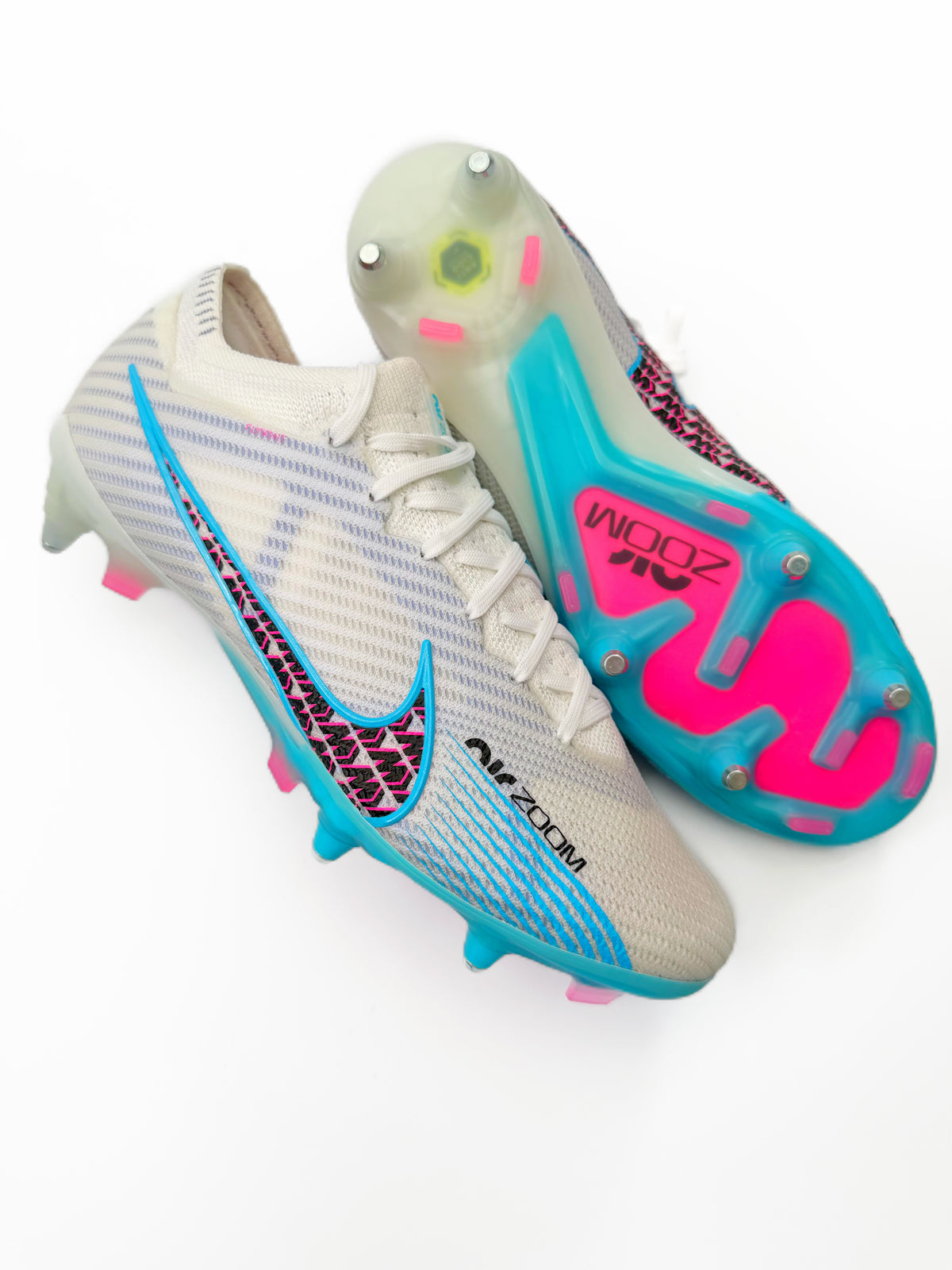 Nike Zoom Mercurial Vapor 15 Elite SG- White/Pink Blast/Indigo Haze/Baltic Blue