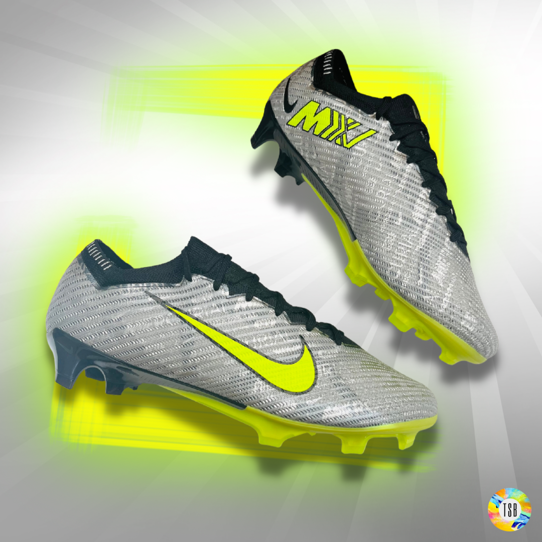 Nike mercurial store silver and green