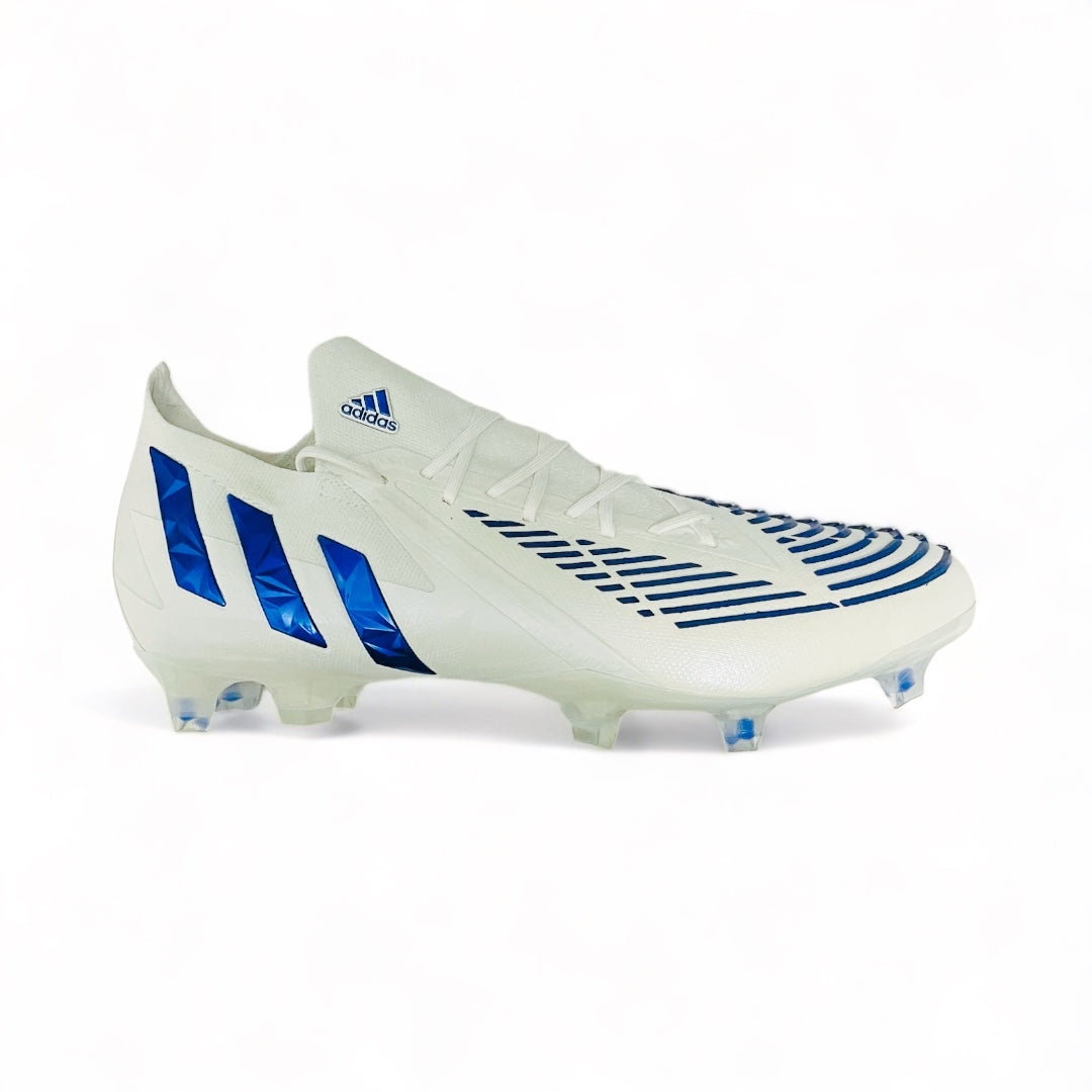 Adidas Predator Edge.1 Low Firm Ground - White/High Res Blue – TopSpecBoots