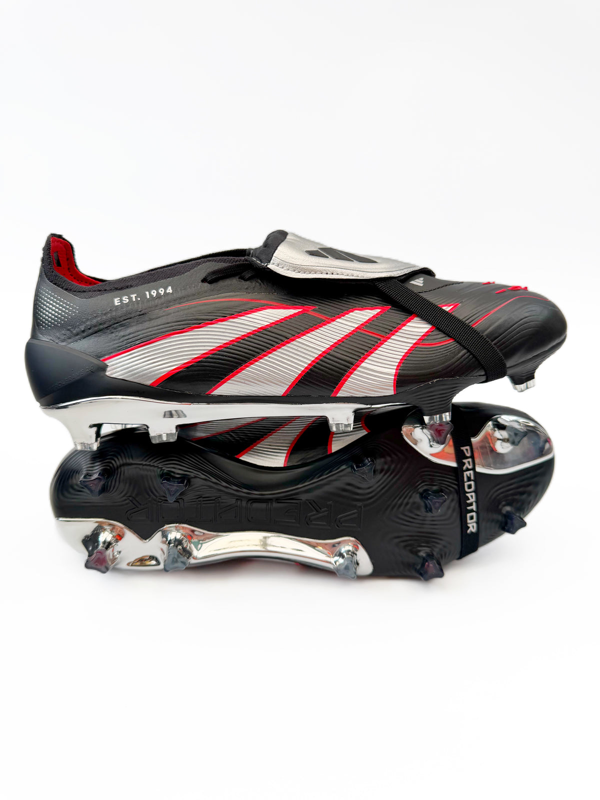 Adidas Predator Elite FT FG 'Obsidian Strike' Core Black/Silver Metallic/Vivid Red