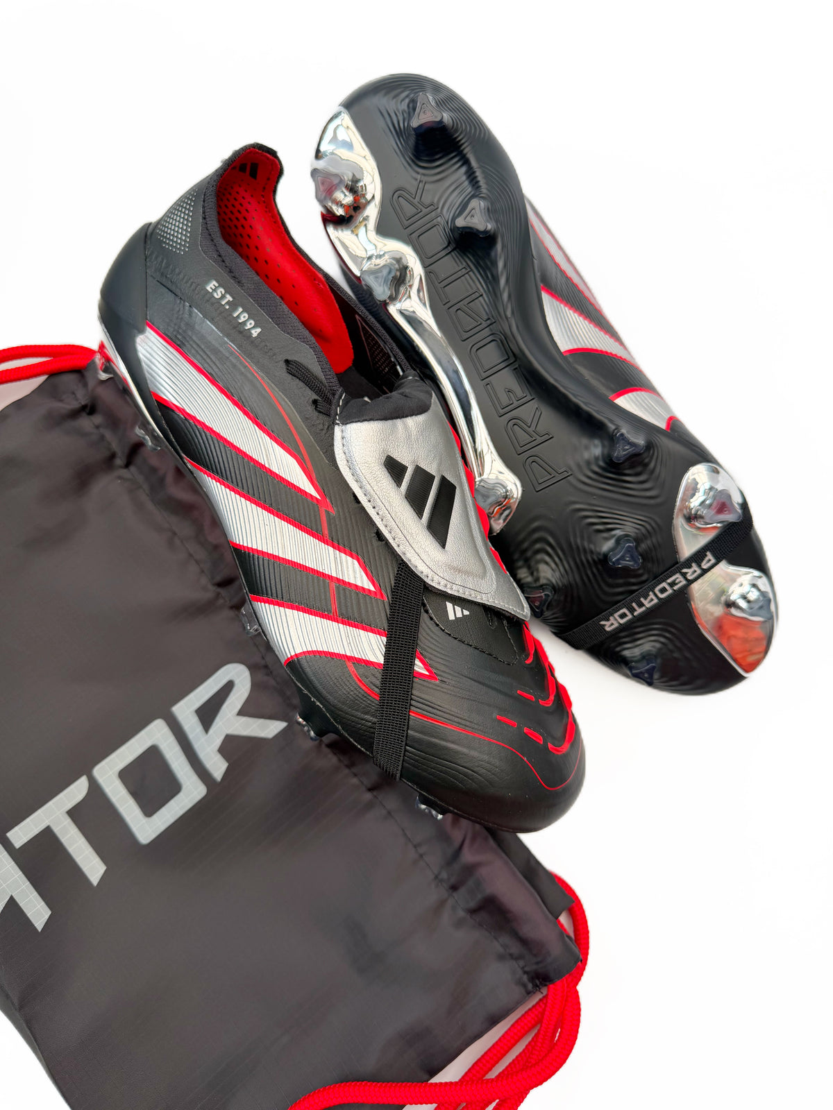 Adidas Predator Elite FT FG 'Obsidian Strike' Core Black/Silver Metallic/Vivid Red