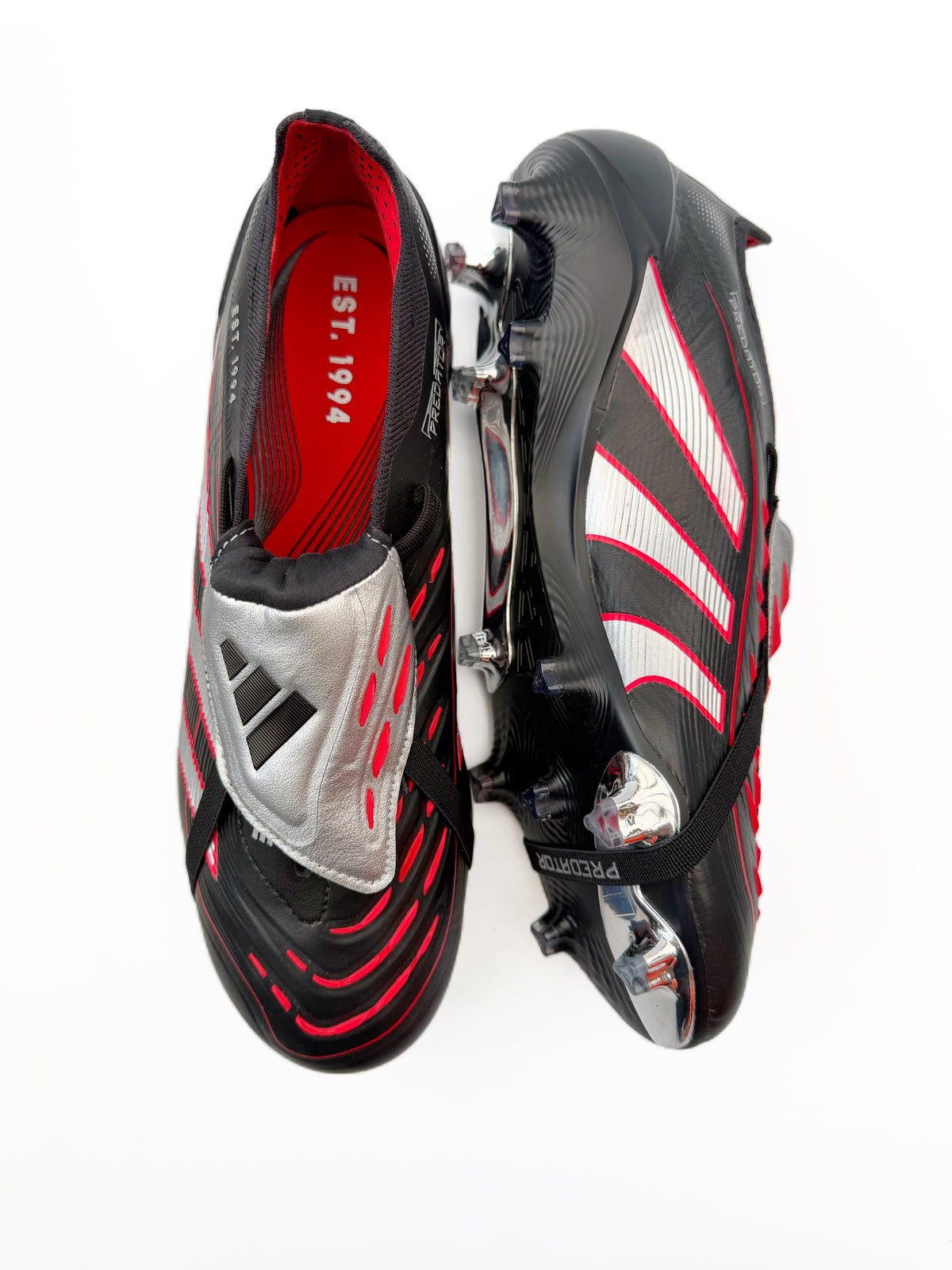Adidas Predator Elite FT FG 'Obsidian Strike' Core Black/Silver Metallic/Vivid Red