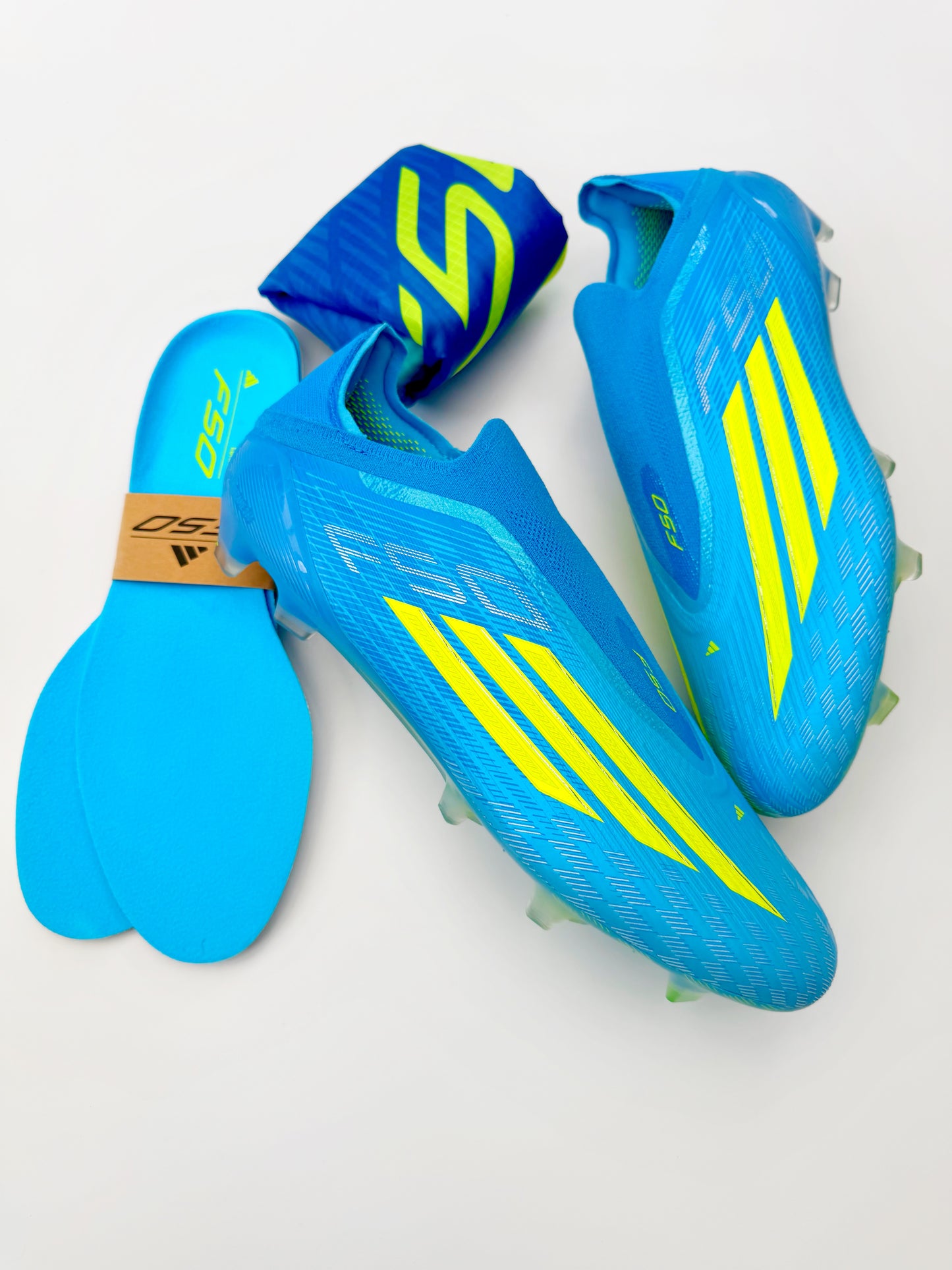 Adidas F50 Elite Laceless 'Ice Cold Precision' Lucid Ray Blue/Solar Yellow/Aquamarine