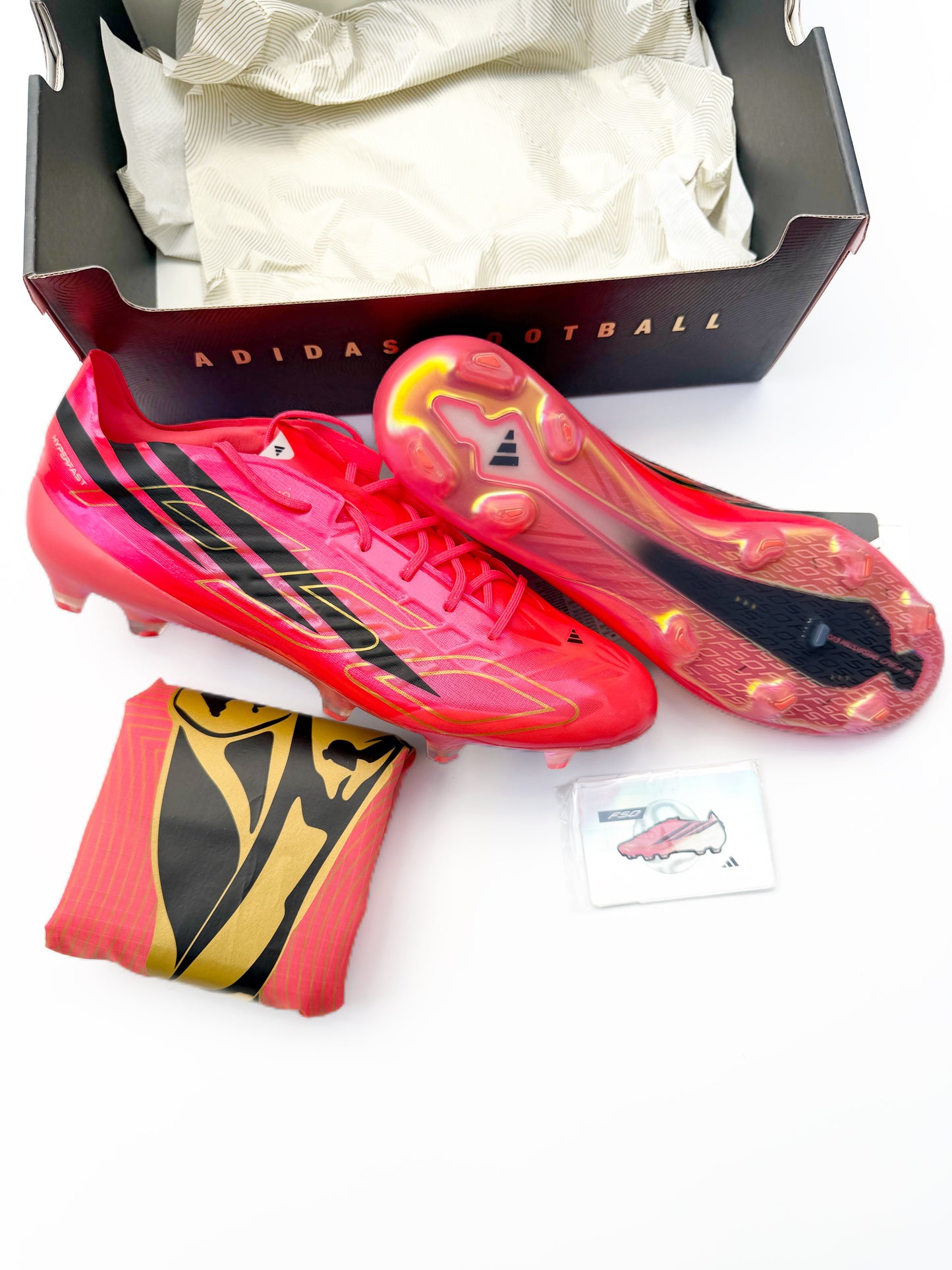 Adidas F50 Hyperfast Evo FG Solar Turbo/Core Black/Gold Met.