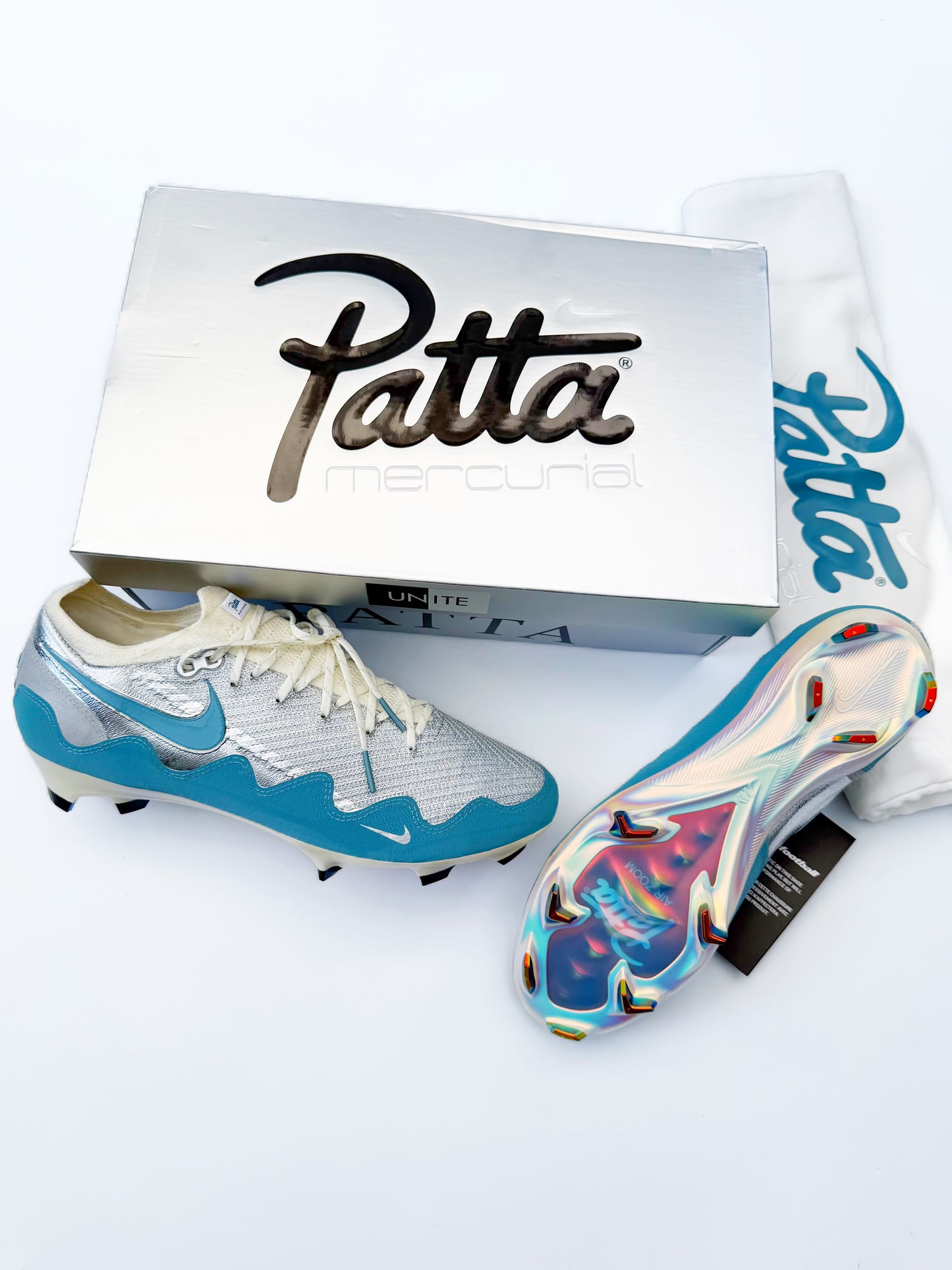 Nike Mercurial Vapor 16 FG Elite Patta - Chrome/Noise Aqua/White LIMITED EDITION