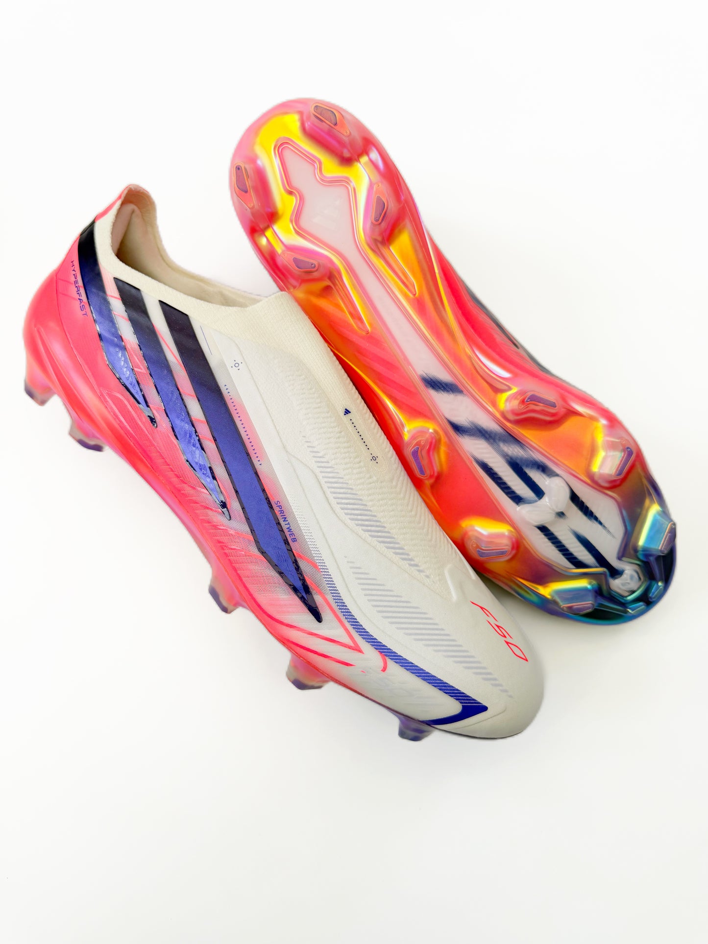 Adidas F50 Hyperfast Elite Laceless FG - Ftwr White/Solar Purple/Solar Turbo
