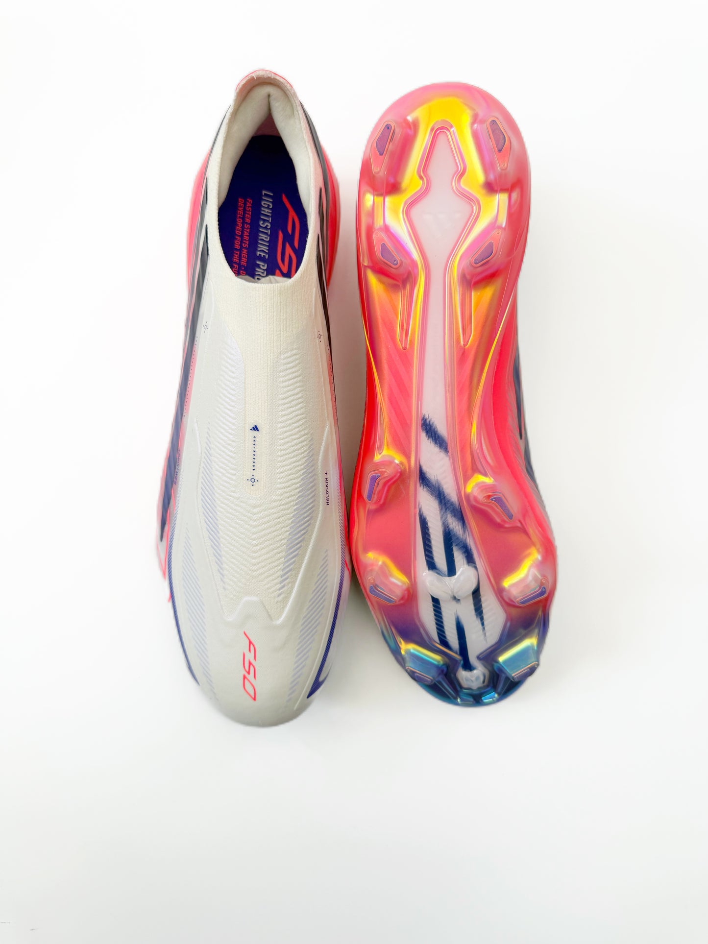 Adidas F50 Hyperfast Elite Laceless FG - Ftwr White/Solar Purple/Solar Turbo