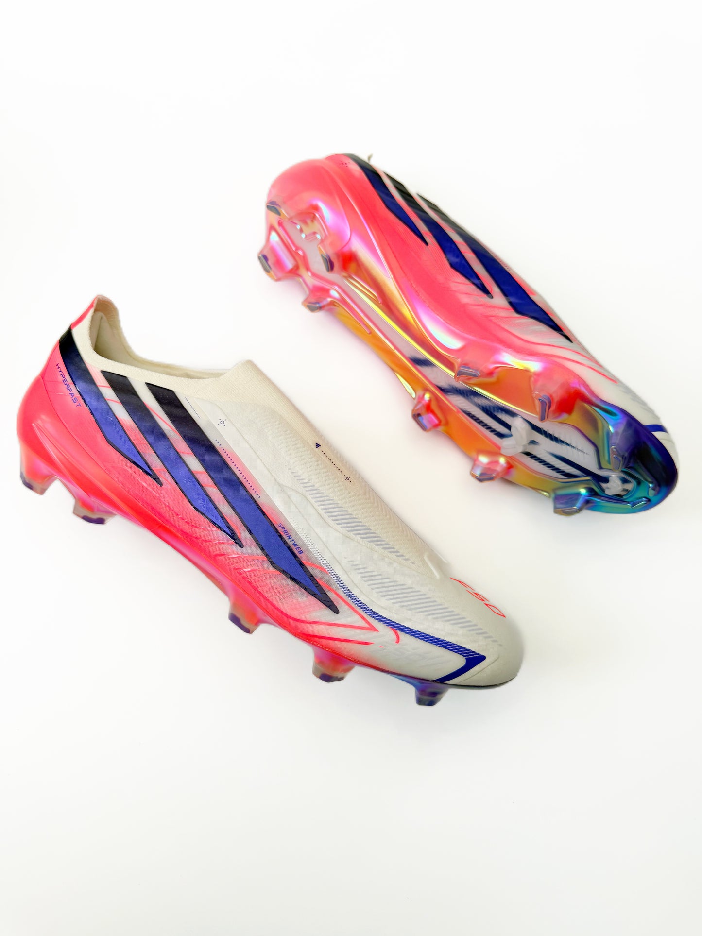 Adidas F50 Hyperfast Elite Laceless FG - Ftwr White/Solar Purple/Solar Turbo