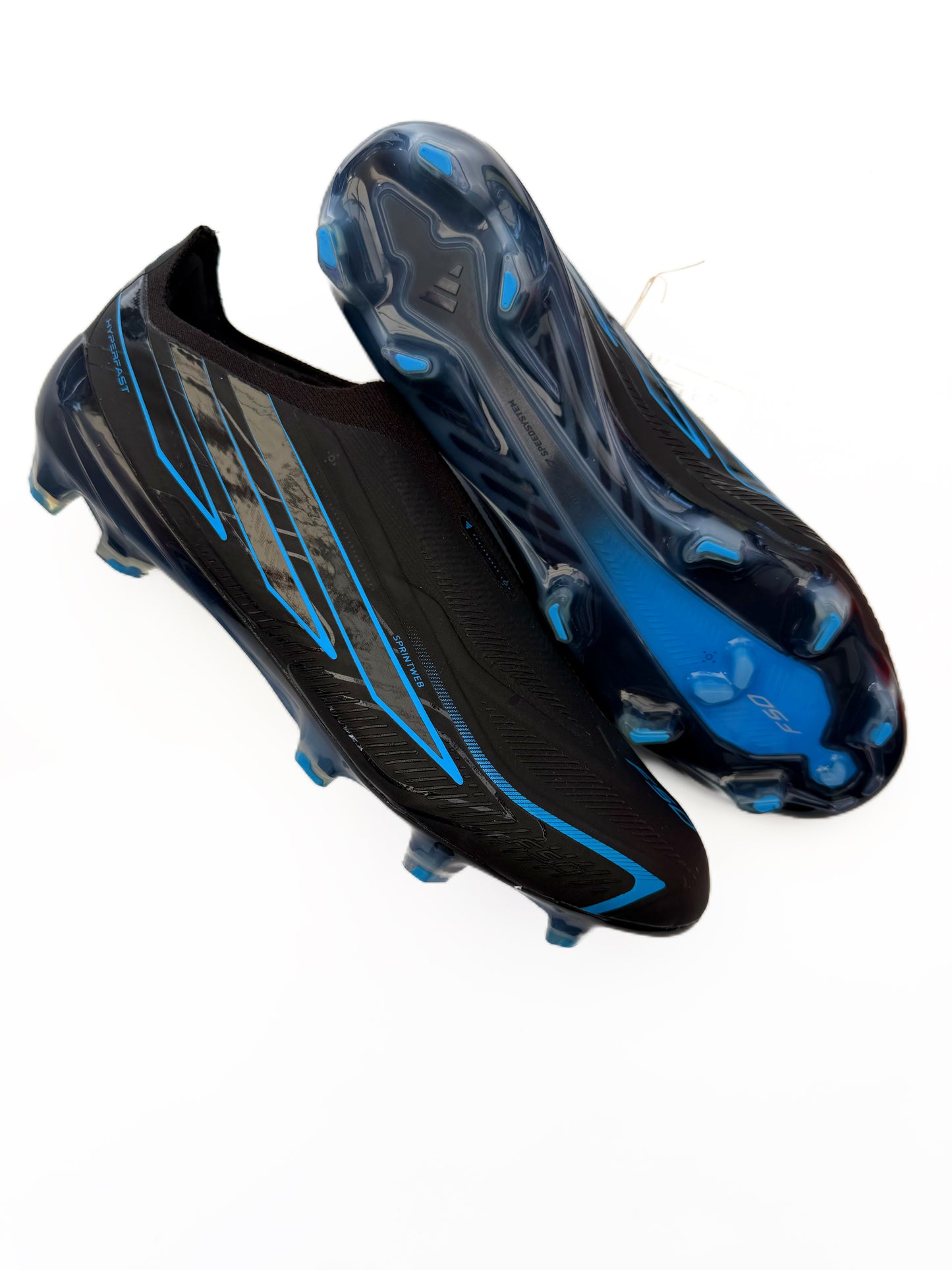 Adidas F50 Hyperfast Elite Laceless FG Core Black/Core Black/Lucid Ray Blue
