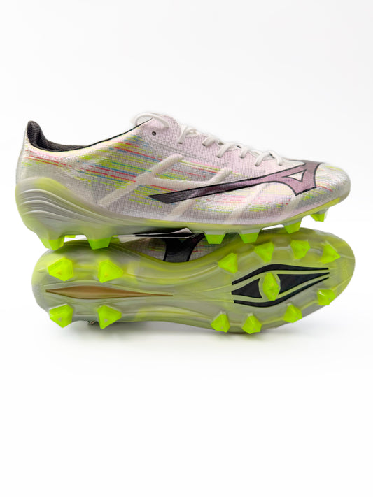 Mizuno Alpha II Elite Made in Japan FG White/Silver Iridiscent/Black