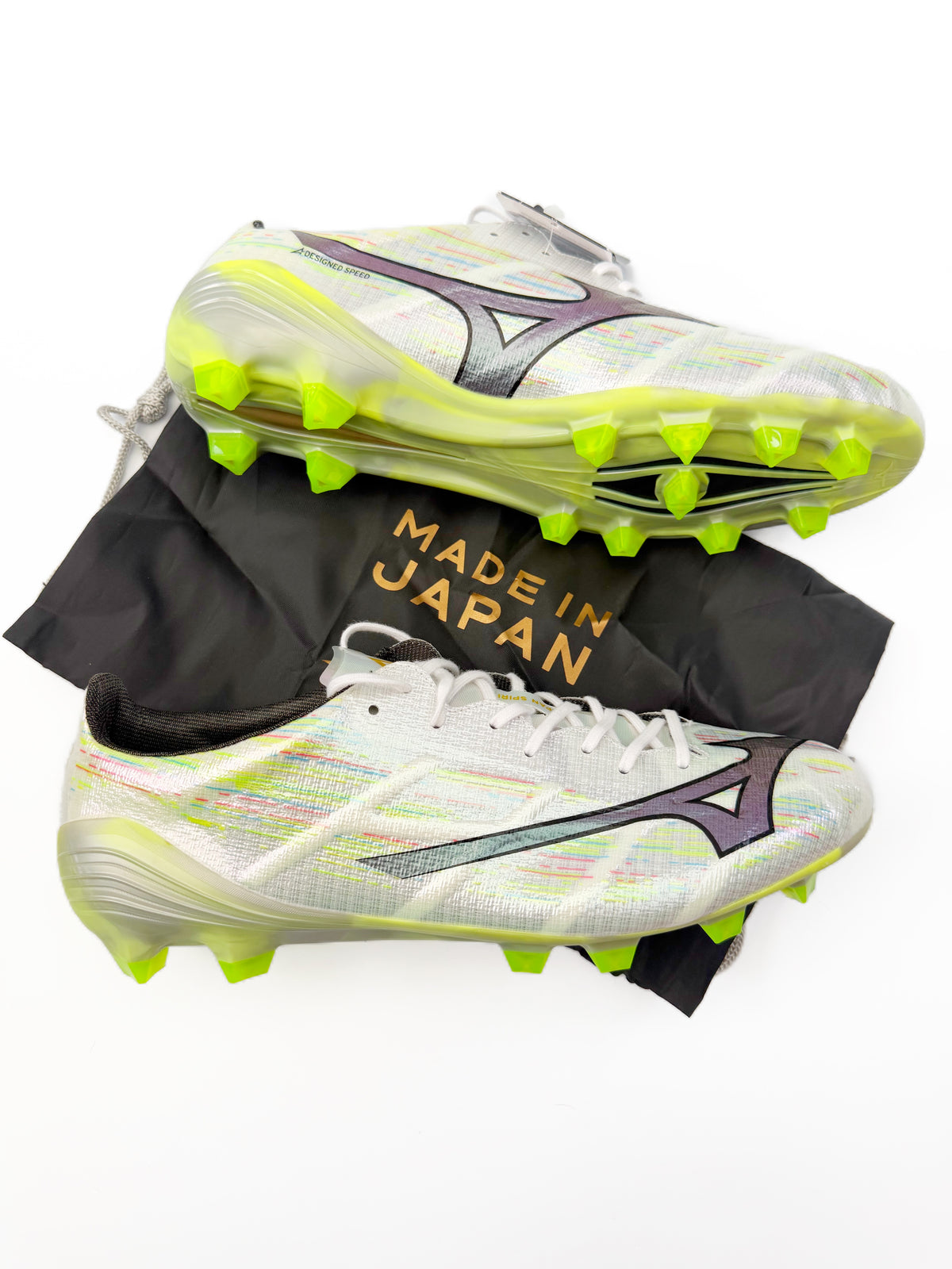 Mizuno Alpha II Elite Made in Japan FG White/Silver Iridiscent/Black