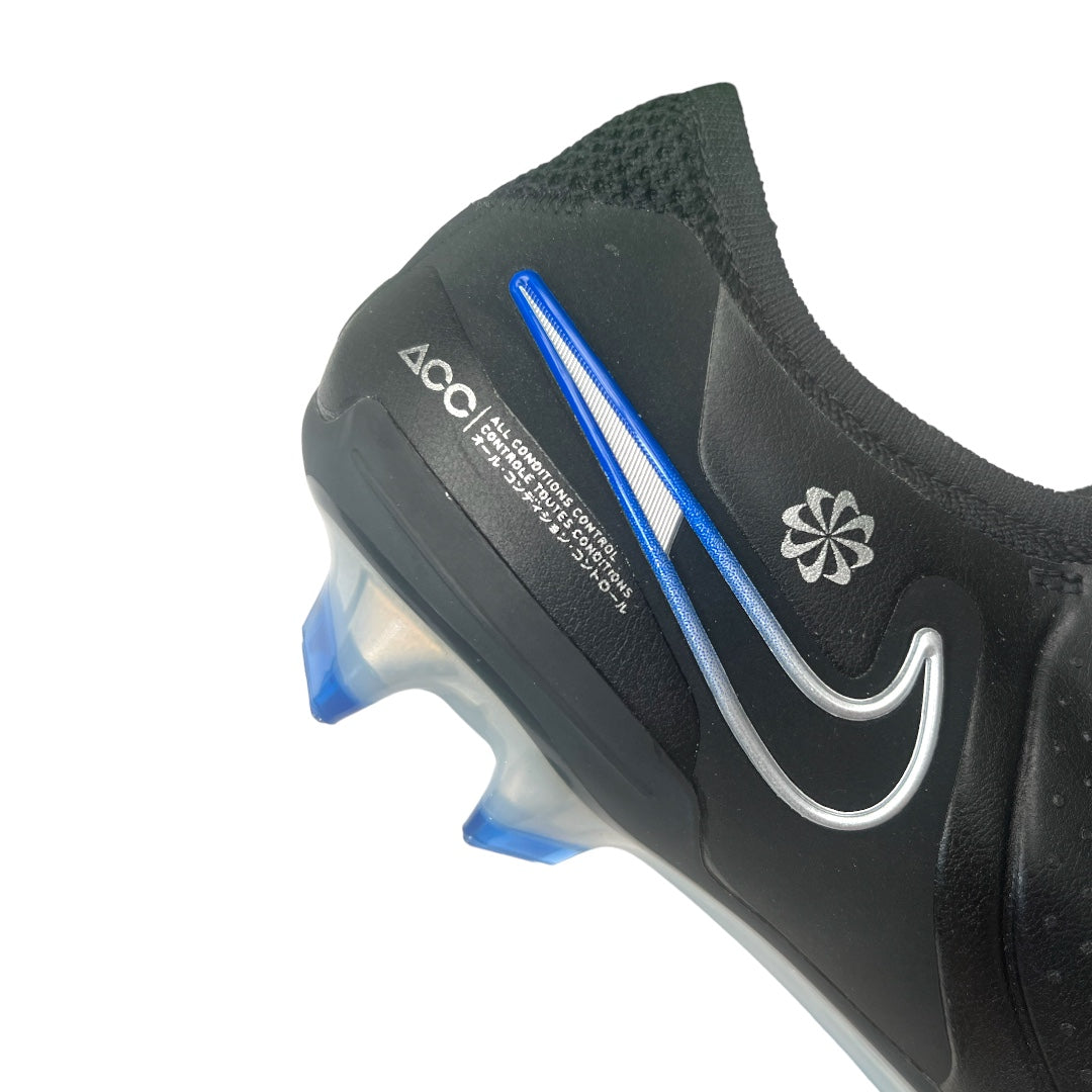 Nike Tiempo Legend X 10 Elite FG- Black/Chrome/Blue