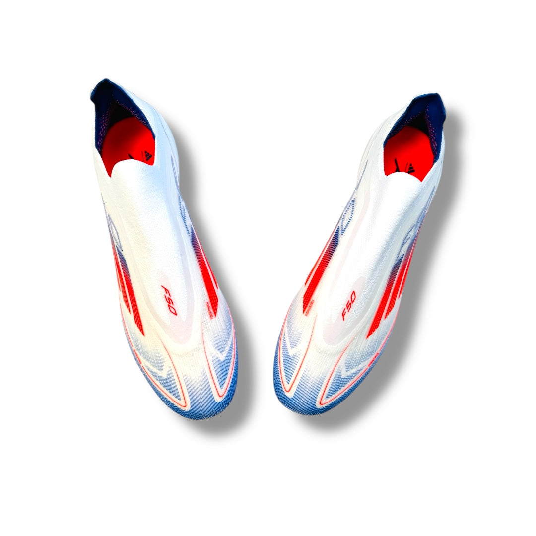 ADIDAS F50 ELITE LACELESS SG White/Solar Red/Lucid Blue  'Euro Pack'