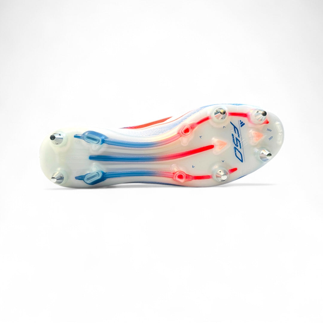 ADIDAS F50 ELITE LACELESS SG White/Solar Red/Lucid Blue  'Euro Pack'