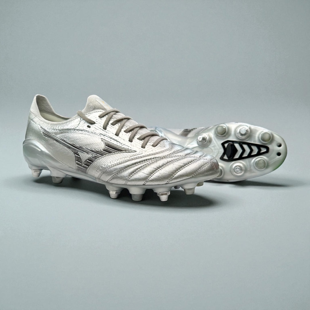 MIZUNO MORELIA NEO IV BETA MADE IN JAPAN SG Galaxy Silver/Gold/Cool Gray