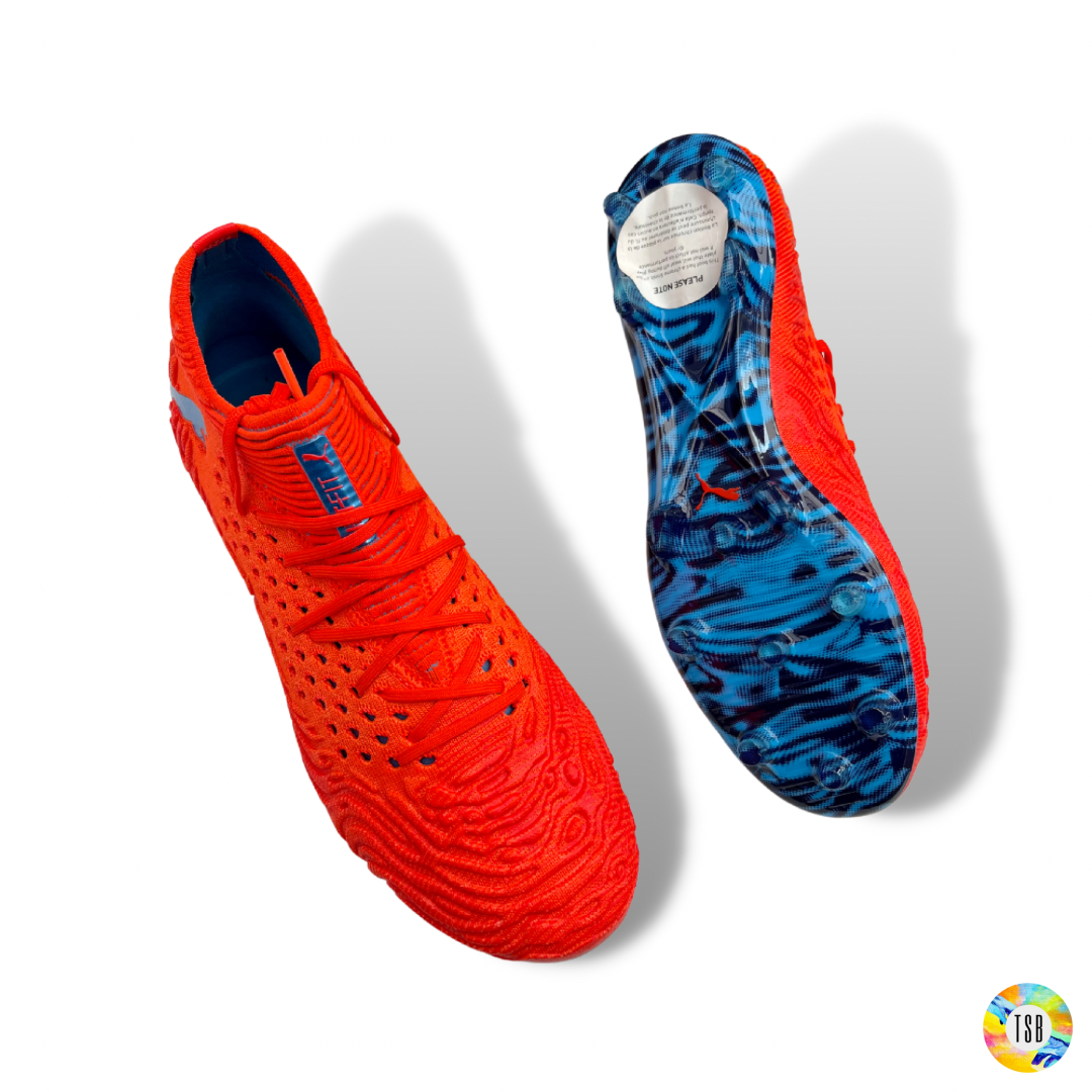 PUMA Future 19.1 Netfit FG AG Power Up Red Blast Bleu Azur